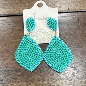 Turquoise Beaded Drop Earrings